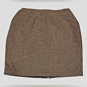 Vintage 90s Y2K‎ Tan Plaid Mini Skirt Size 14 Academia Preppy Twee